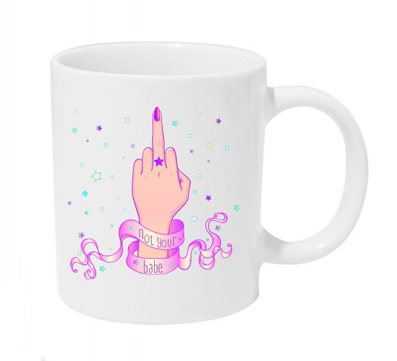 Fuck Middle Finger Heart Neon Retro Coffee or Tea 11oz Mug Perfect Gift