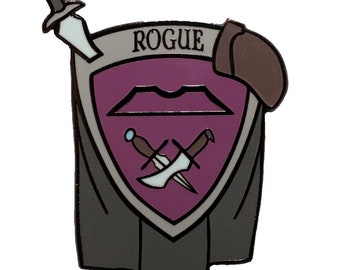 Rogue Class Shield - 1.5" Enamel Pin, Great for Tabletop Gamers