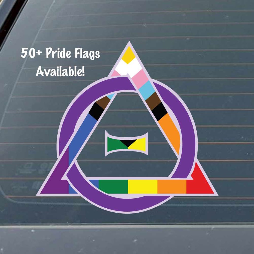 Dark Spark Decals Omnisexual Therian Symbol LGBTQ+ - Calcomanía de vinilo a  todo color de 4 pulgadas para uso en interiores o exteriores, automóviles