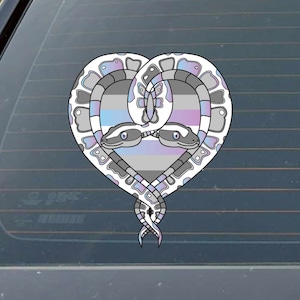 LibraFluid, Libraflux Boa Constrictors, Snake Heart - LGBTQ+ Flag - Indoor Outdoor Vinyl Decal, Great for Snake Owners