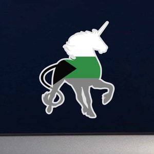 LGBTQ+ Demi-romantic Pride Traditional Guardian Unicorn Silhouette - Furry Fandom Indoor/Outdoor Vinyl Decal
