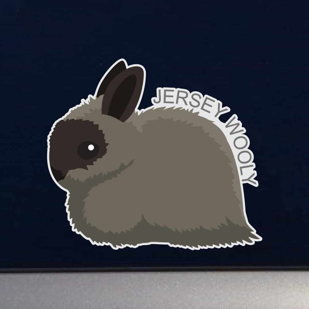 Jersey Wooly Rabbit - Indoor Outdoor Vinyl Decal - Etsy