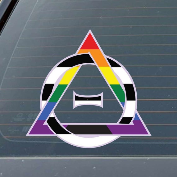 Dark Spark Decals Omnisexual Therian Symbol LGBTQ+ - Calcomanía de vinilo a  todo color de 4 pulgadas para uso en interiores o exteriores, automóviles