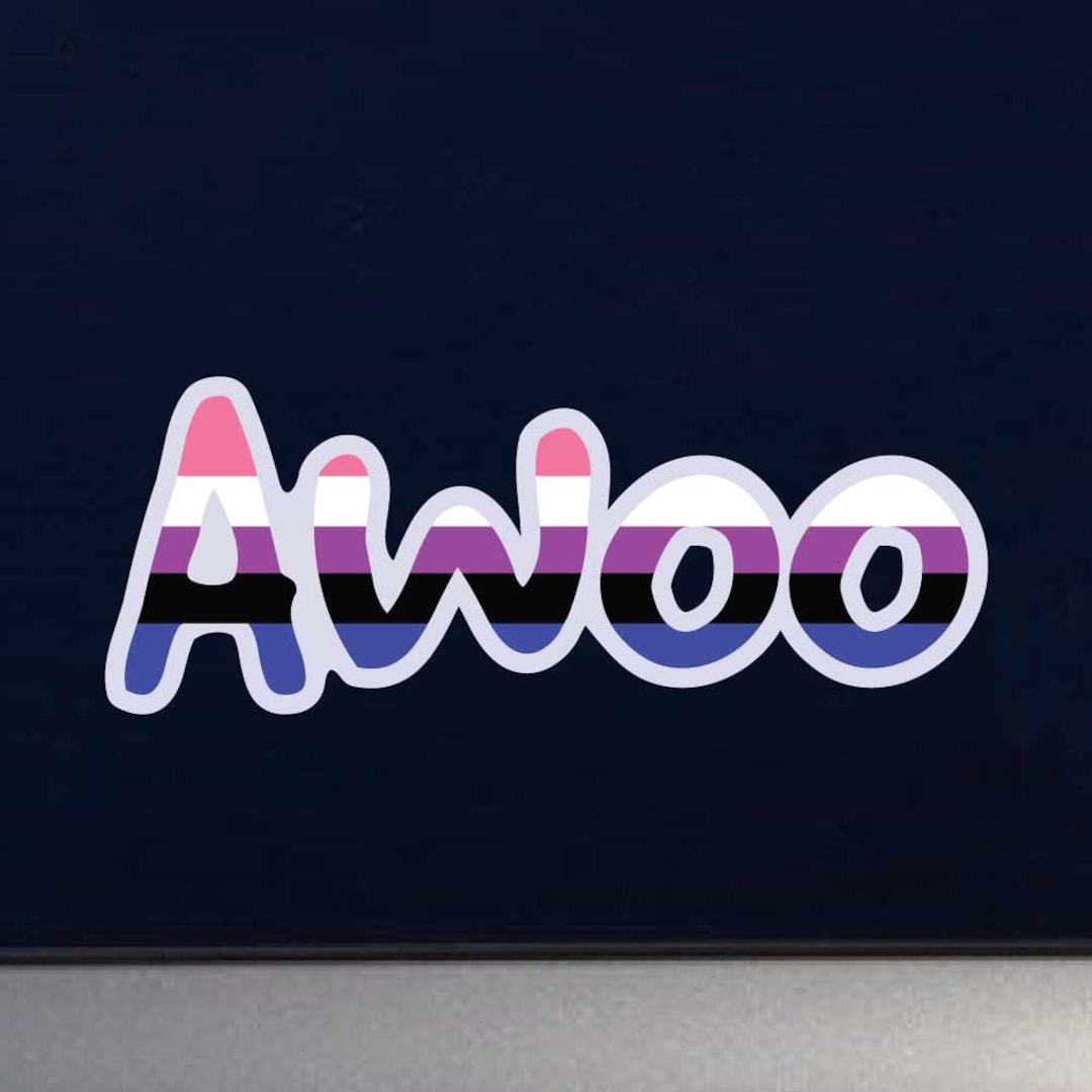 Genderfluid Awoo Text LGBTQ+ Flag - Furry Fandom Indoor/outdoor Vinyl ...