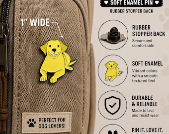 Yellow Labrador Retriever Lover, Dog Breed Pride 1" Enamel Pin -Y ellow Lab
