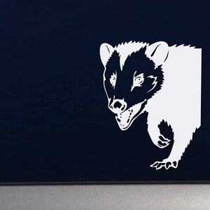 Hissing Opossum Peeker Indoor Outdoor Vinyl Decal - Multiple Colors Available