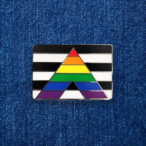 Ally Flag, LGBTQIA+ Ally Flag Enamel Pin, 1.50&quot; Wide