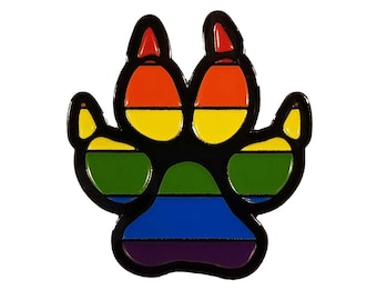 Rainbow LGBT Canine Furry Pride 1.25" Enamel Pin - Perfect Gift