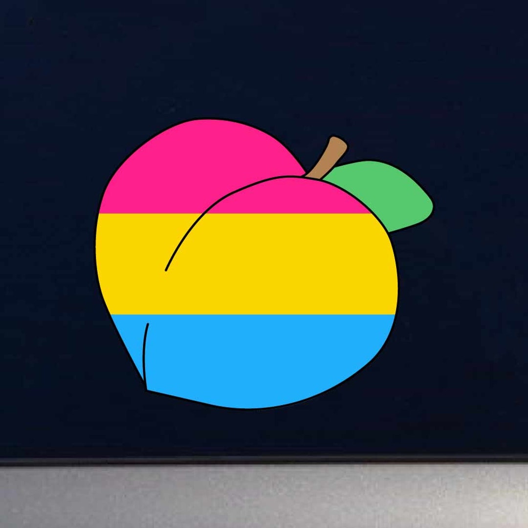 Pansexual Peach, Butt Emoji Flag LGBTQ Pride Indoor Outdoor Vinyl Decal