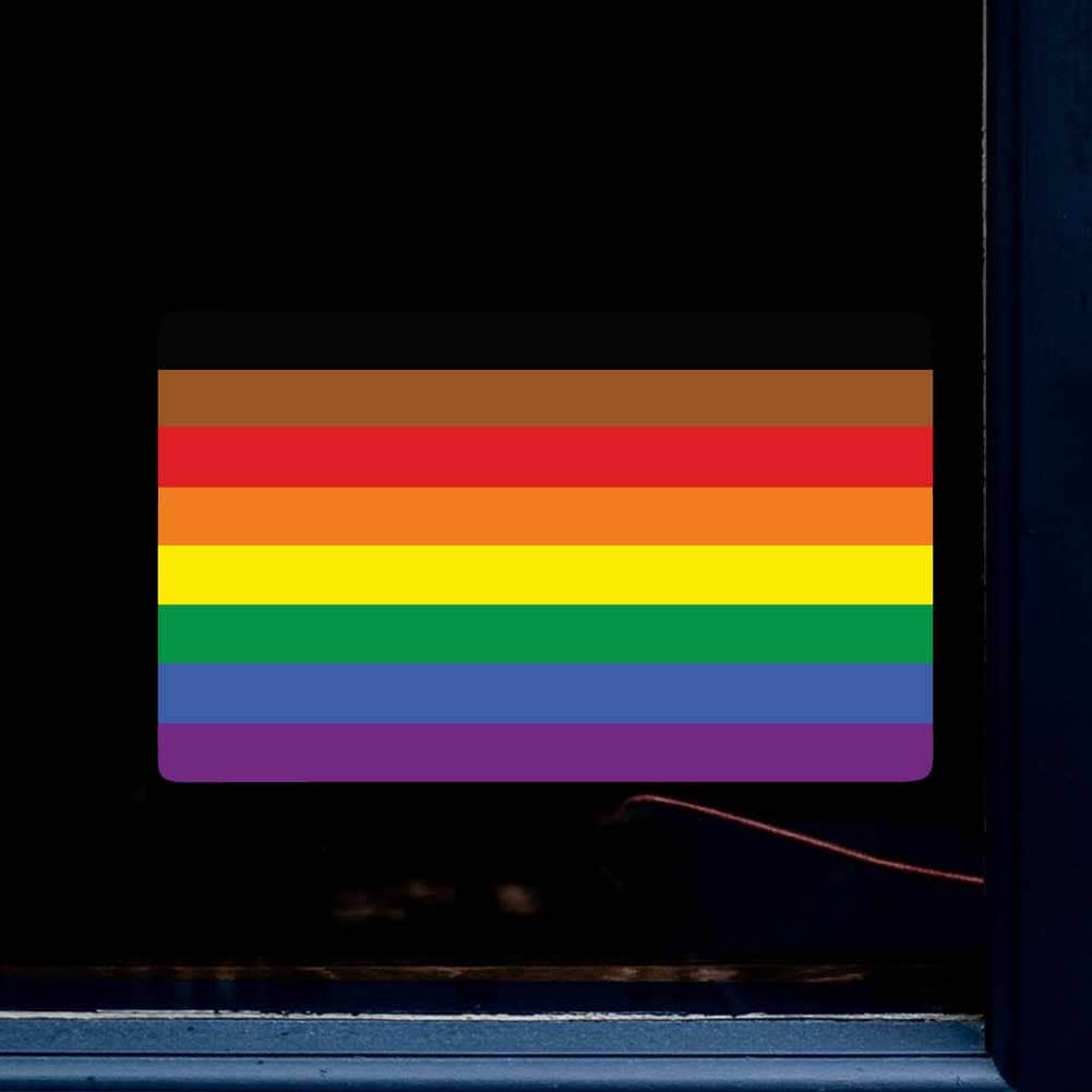 POC Inclusive Rainbow Flag, LGBTQIA+ Pride Flag - Full Color Static Window  Cling - Etsy, image size:1001x1001