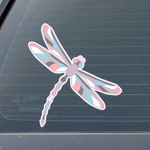 DemiFlux Dragonfly, Hidden LGBTQIA+ Flag Indoor/Outdoor Vinyl Decal