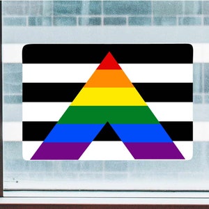 Ally Flag, LGBTQIA+ Pride Flag - Full Color Static Window Cling