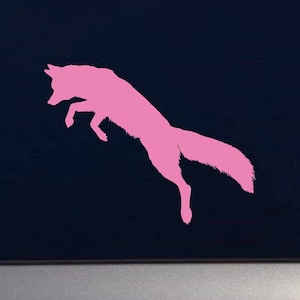 Leaping Red Fox Indoor Outdoor Vinyl Decal - Multiple Colors Available