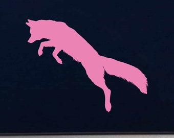 Leaping Red Fox Indoor Outdoor Vinyl Decal - Multiple Colors Available