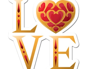 Love Heart Container Vinyl Indoor Outdoor Decal