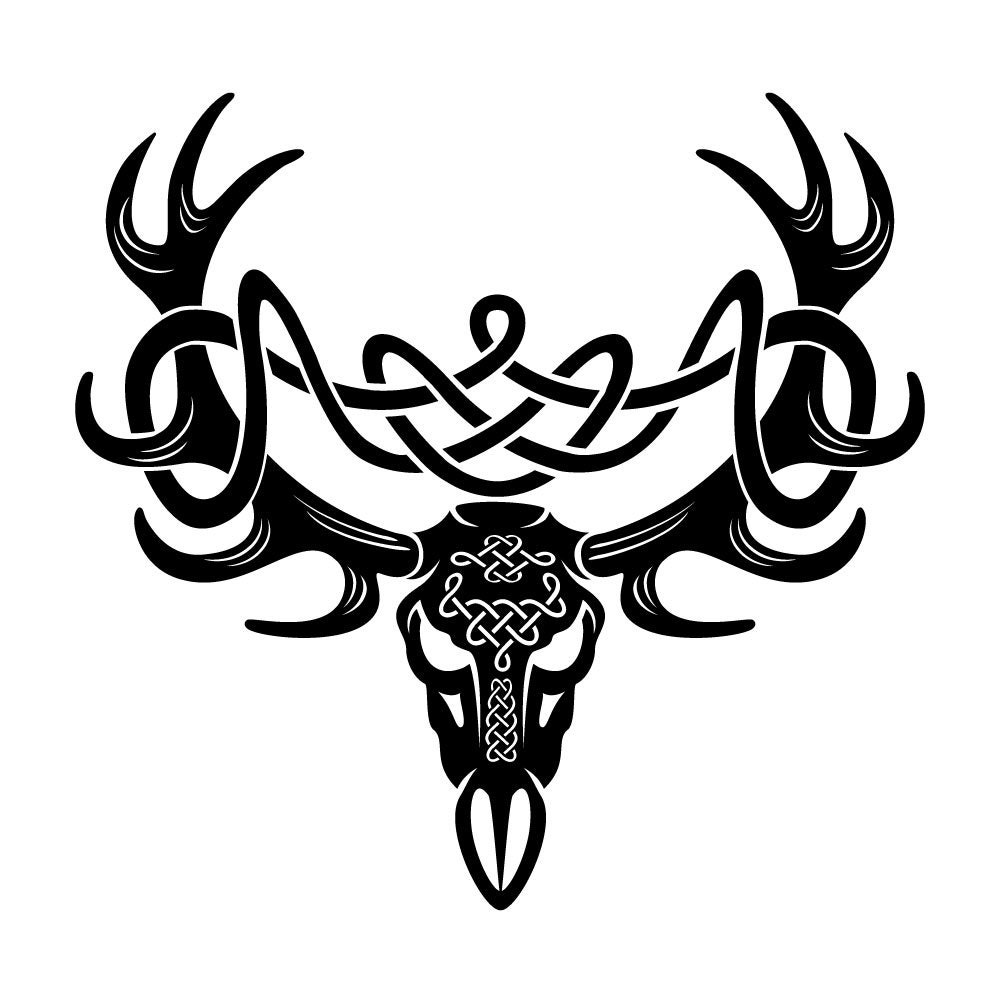 Celtic Knot Deer Skull Vinyl Indoor Outdoor Decal Etsy