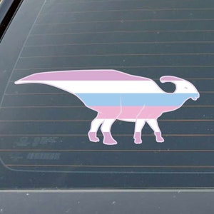 Parasaurolophus, Parasaur Bigender Flag - LGBTQ+ Pride - Indoor Outdoor Vinyl Decal