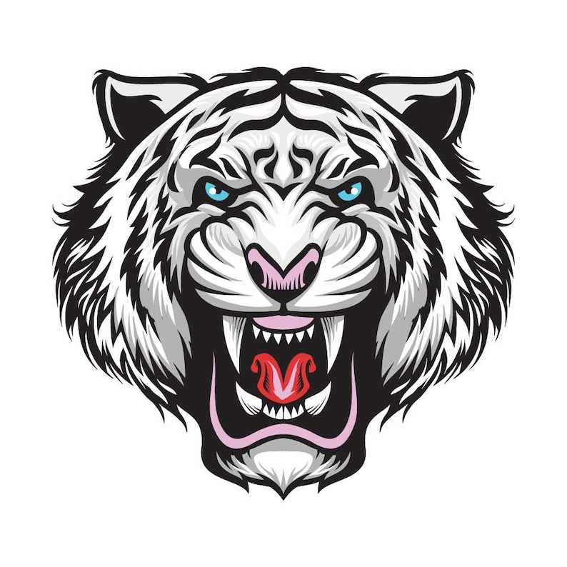 Snarling Tiger Face Indoor Outdoor Vinyl Decal Multiple - Etsy