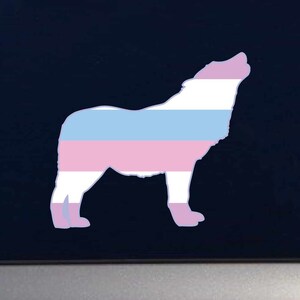 LGBTQ+ Bigender Pride Wolf Silhouette - Furry Fandom Indoor/Outdoor Vinyl Decal