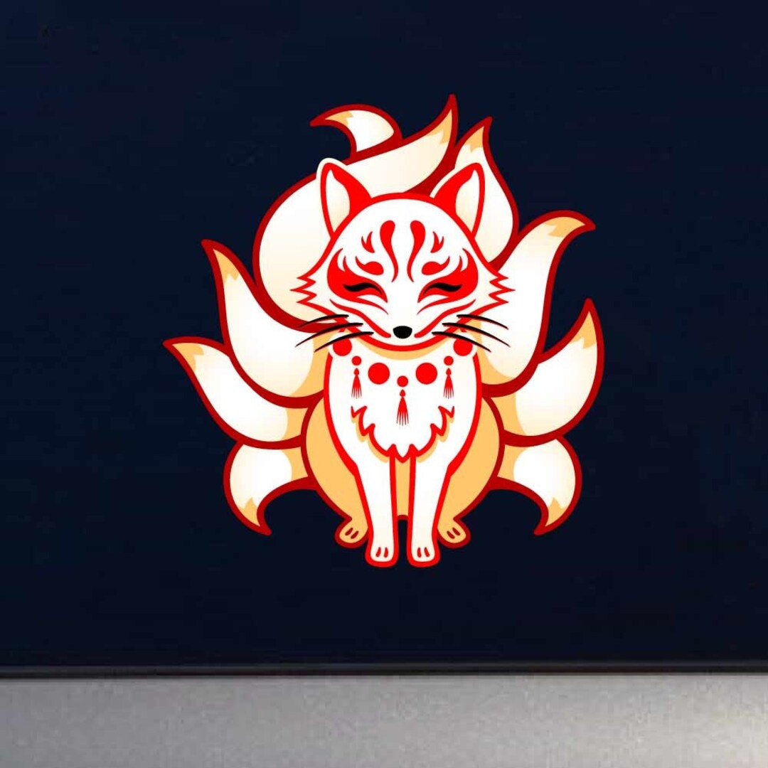 Handsome Japanese Kitsune - Indoor Outdoor Vinyl Decal - New