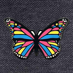 Pansexual Hidden Pride Flag Monarch Butterfly, 1.5 Inch Enamel Pin