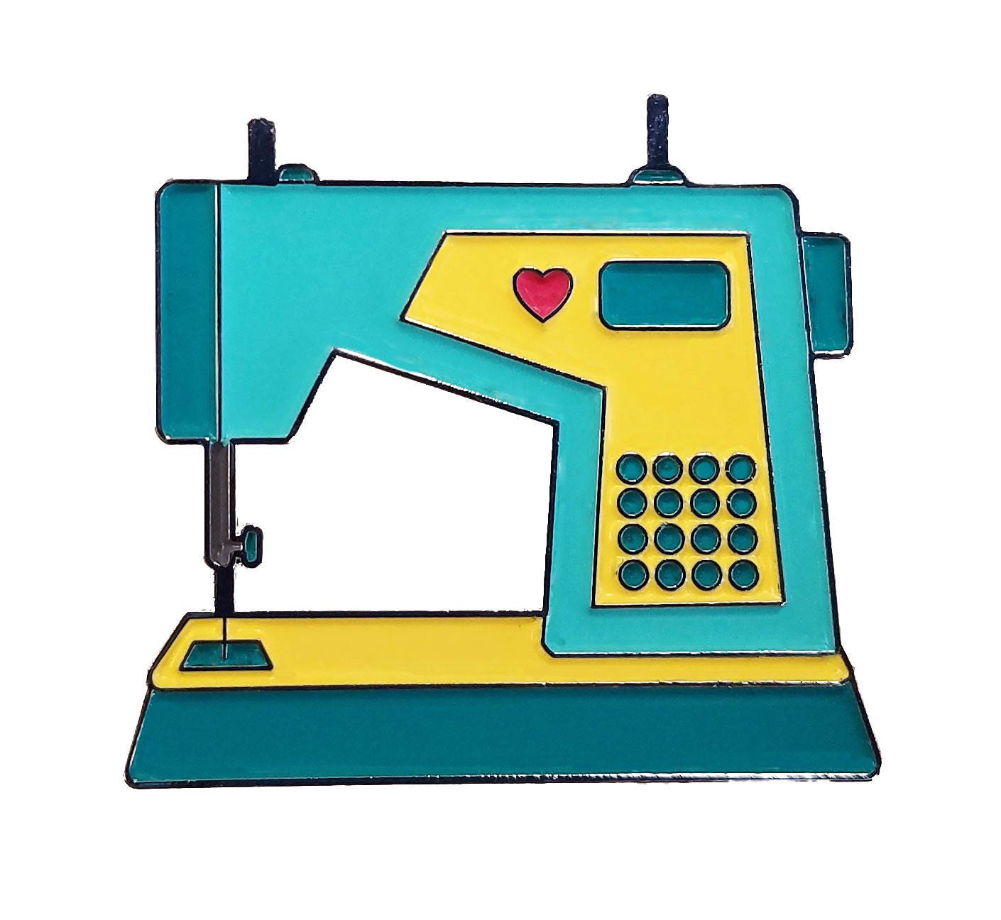 Turquoise Sewing Machine  Enamel Pin - Etsy