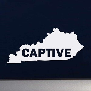 Kentucky Captive State Home Shape Indoor Outdoor Vinyl Decal - Multiple Colors and Sizes Available