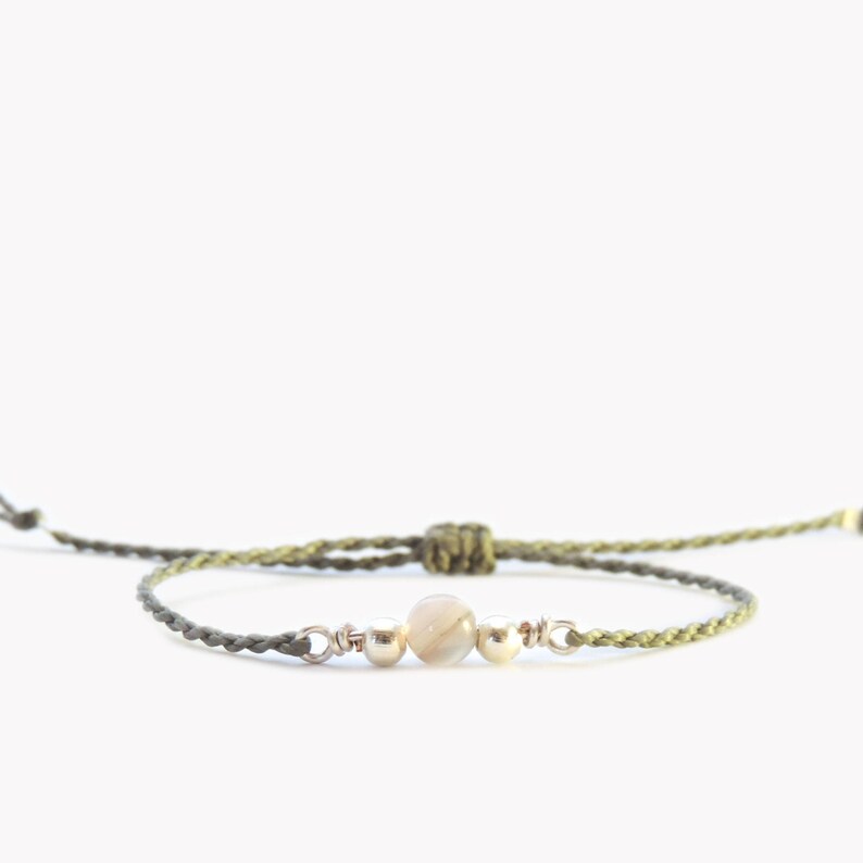 BOTSWANA GEMSTONE Bracelet Everyday Bracelet Thread Bracelet Couples Bracelet Minimal Bracelet Courage Bracelet Friendship Bracelet For Her