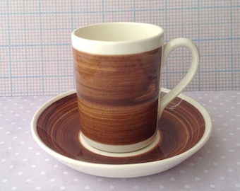 Cup and saucer, Royal Sphinx Maastricht, wood colour, P. Regout