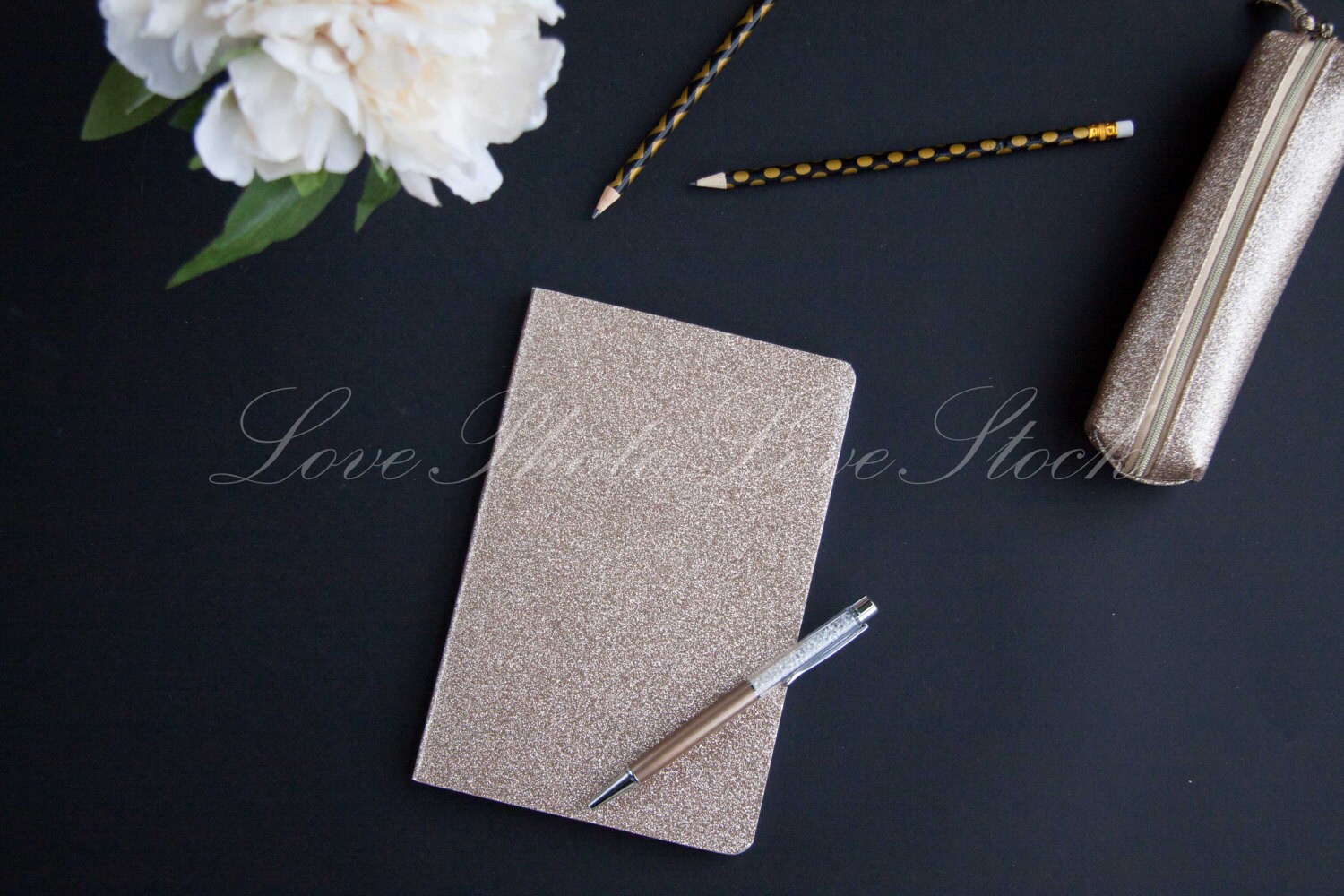 Black & Gold Classy journal flatlay Set 3 Includes 5 images Etsy