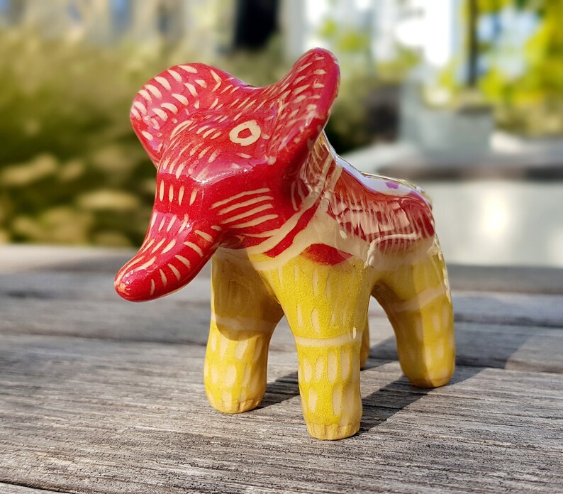 Ceramic sculpture Elephant 8 cm Ukraine art image 1