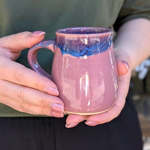 Pottery mug handmade 6oz/10oz Coffee lovers gift, Yellow&Purple mugs handmade in Rustic style Small coffee mug Ceramic Cups for coffee