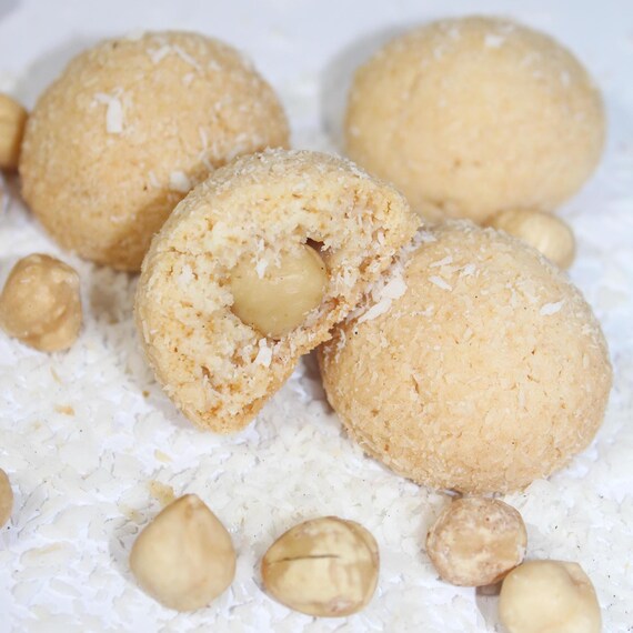 GLUTEN FREE 0.33 lb Hazelnut Coconut Cookies - Rice & Coconut Flour, Healthy Ukrainian Treats, Sweets from Ukraine, Organic cookies