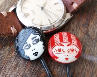 Twiggy in London 60s Mod Squad Black /& White Scrunchie