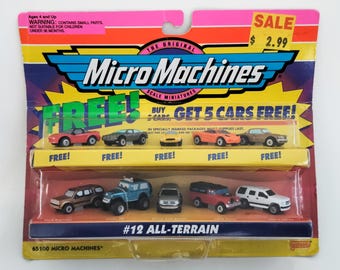 Vintage &quot;MICRO MACHINES&quot; Rare Boxed 10 Car Gift Pack Galoob Toys 1990&#39;s Cars Jeep Land Rover Sports Cars Vintage Car Birthday Gifts For Him