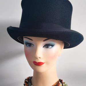 Vintage Wool TOP HAT &quot;Christys&quot; Of London Hand Made Formal Wedding Party Fancy Dress Hat Men&#39;s Hats Birthday Gift Film Props Steampunk