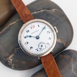 VIDEO* Rare Antique MEDANA Swiss Enamel Dial Art Deco Trench Watch Mechanical Watch 1920's Swiss watch Birthday Gifts For Him Her Film Props
