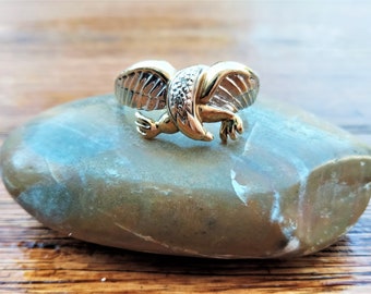 VIDEO* Golden Eagle Statement Ring 9ct Solid Yellow Gold Eagle Bird Of Prey 375 Hallmarked Man's Ladies Unisex Jewelery Birthday Present