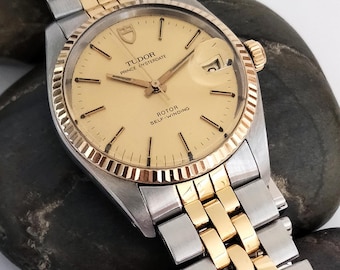 Video* Stunning Boxed "TUDOR" Prince Oysterdate Ref 75203 18k Gold Bezel Automatic Movement Swiss Luxury Wristwatch Gifts Film Props