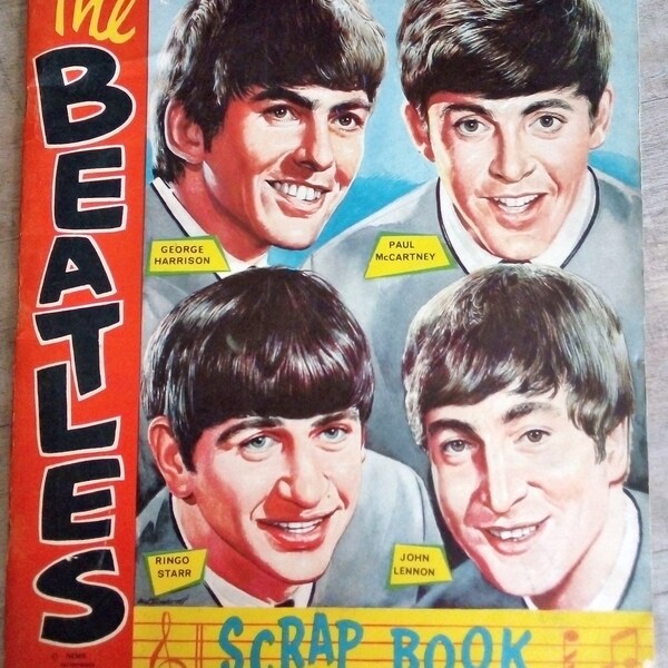 Beatles Vintage 1960's Scrapbook Fab Four Liverpool 60's Music Rock And Roll John Paul George Ringo Mersey Sound Pop Music Memorabilia