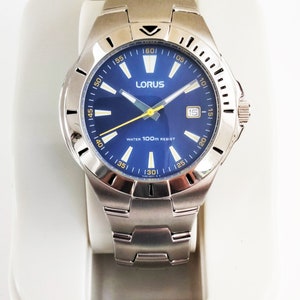 VIDEO Pulsar seiko 100m Steel Sports Watch Date Gent s Quartz Diver Watch Royal Blue Dial Wristwatch Vintage Timepiece Japan Etsy India