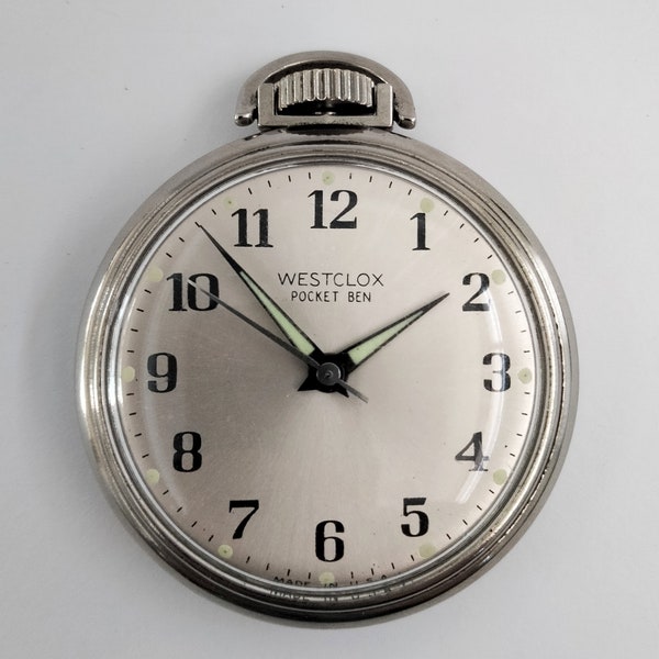 VIDEO* Vintage Mid Century American "WESTCLOX" Pocket Watch Fob Watch USA Mechanical Retro Railroad Vintage Timepiece Birthday Gift