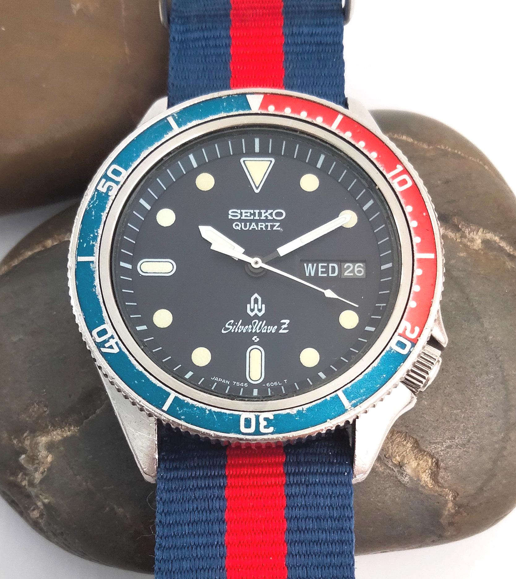Rare 70's SEIKO 世界時計 QZ516G Space Age 飛行 Video* Rare Seiko Pepsi 