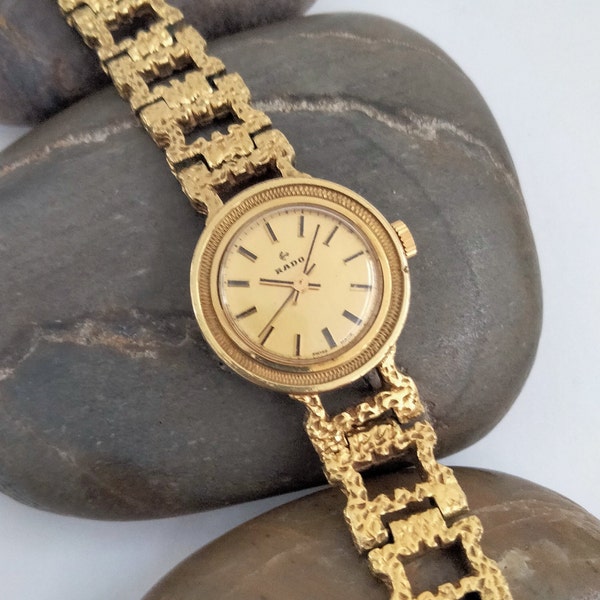 VIDEO* Ladies Vintage RADO Swiss Gold Plated Cocktail Watch 21mm Case 17 Jewel Mechanical Watch 1960's Swiss watch Birthday Gifts For Her