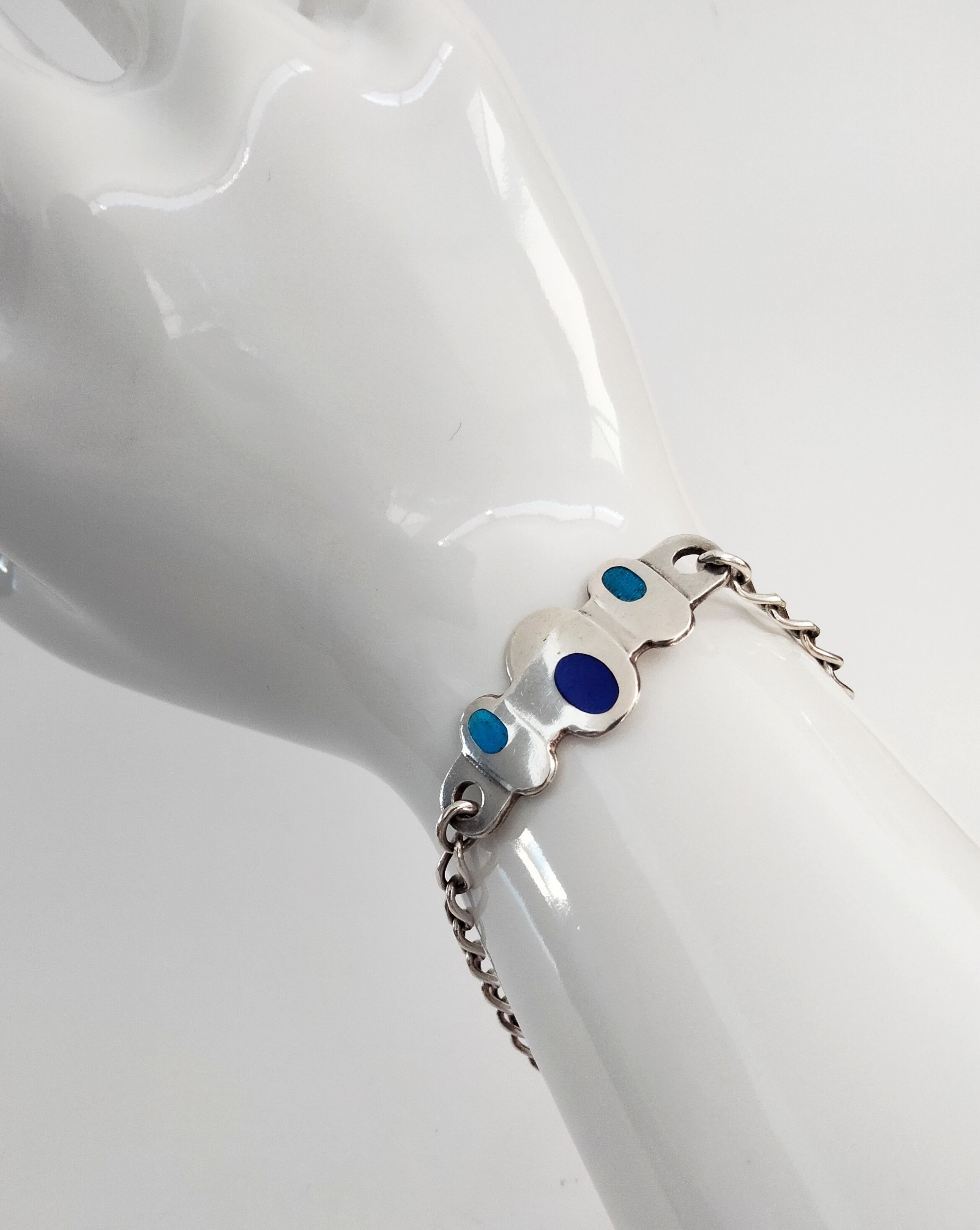 Vintage Sterling Silver Stone Bracelet - Etsy Vintage Sterling Silver Stone Bracelet - Etsy