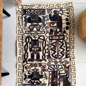 Vintage Textile Rug Wall Art Mexican Peruvian Mayan Aztec Woven ...