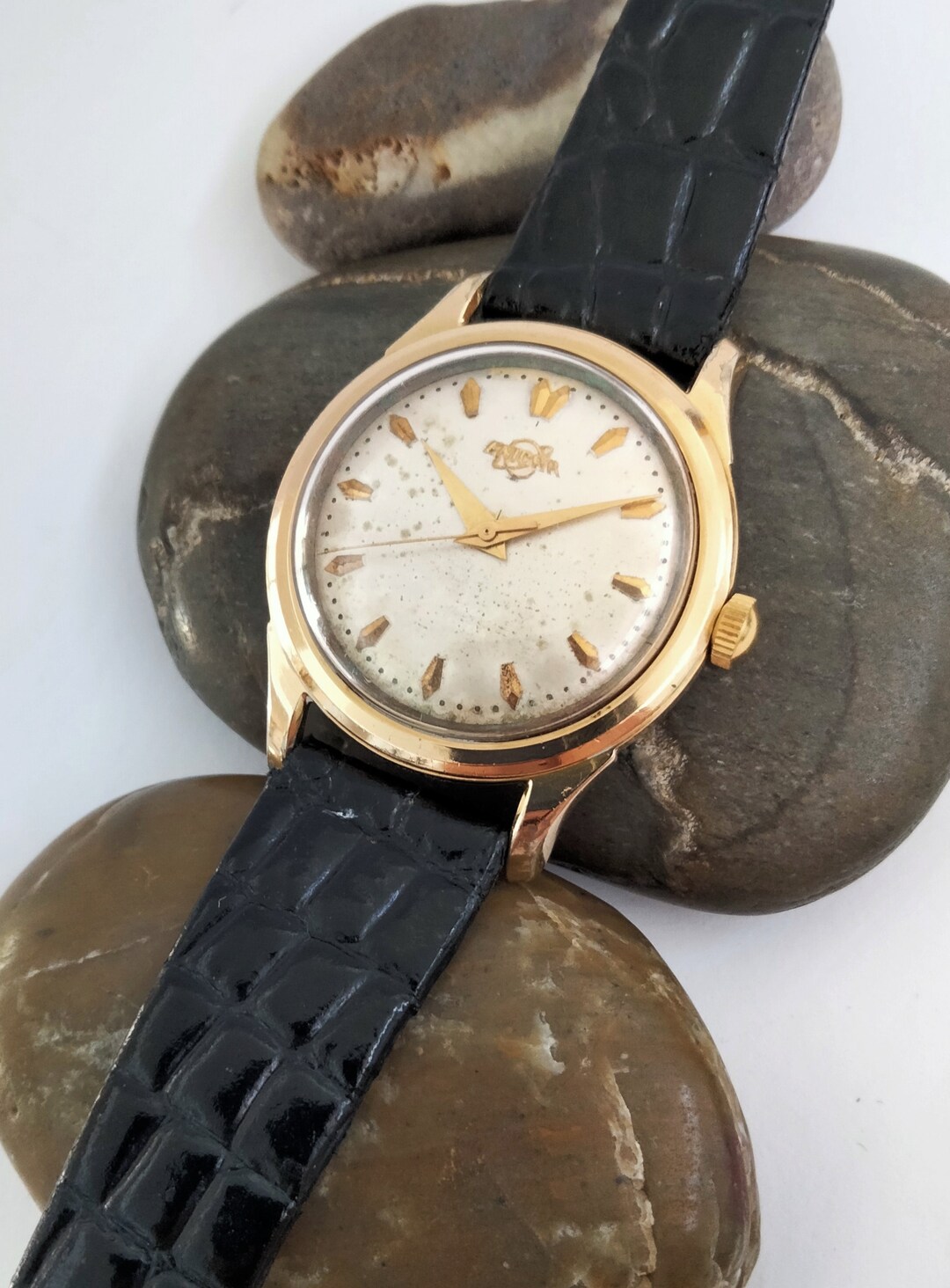 Enicar Automatic Gold Capped Calendar Day/date Screw Down