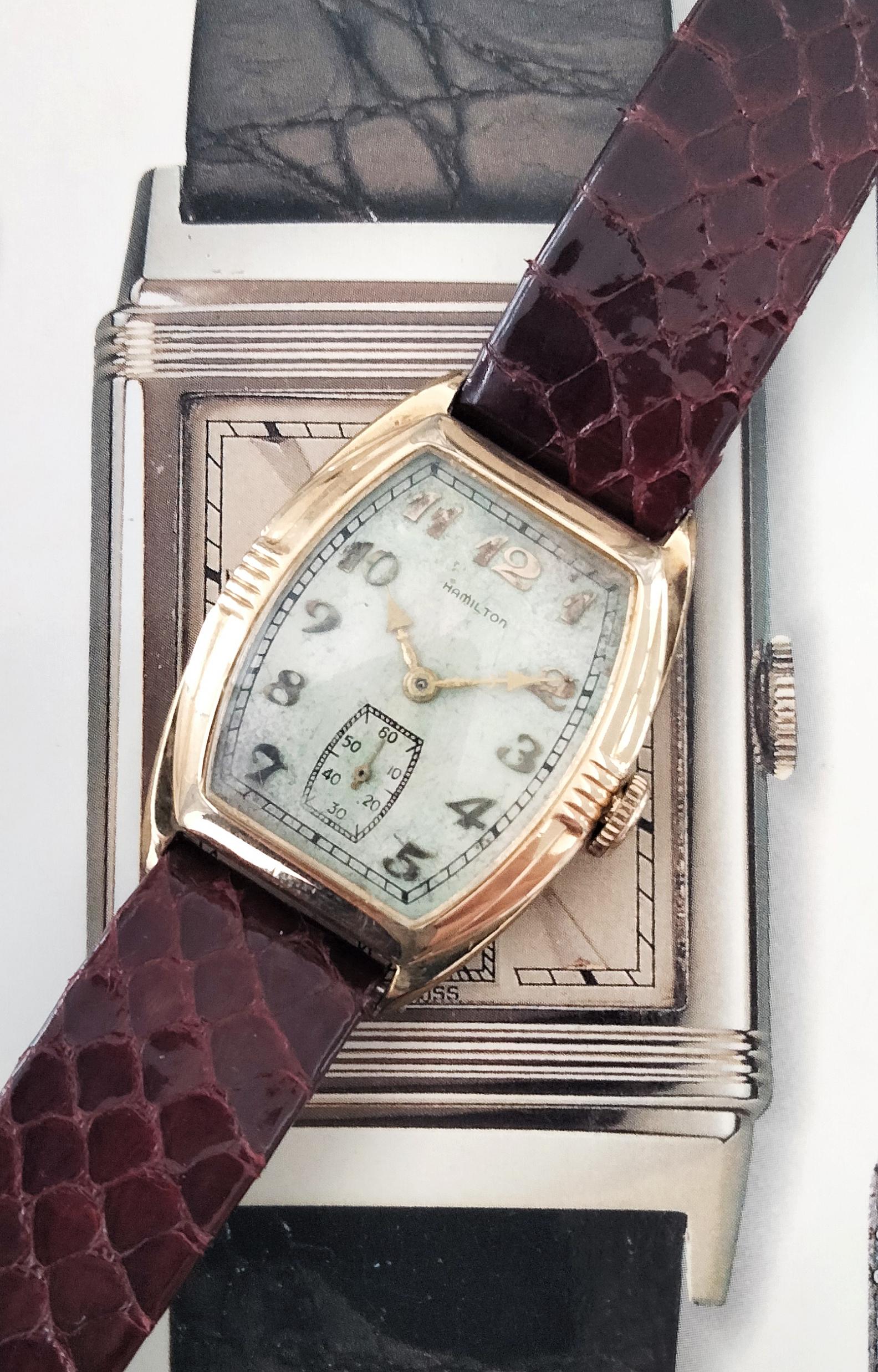 Hamilton Vintage Art Deco Ladies Watch‎ 14K White Gold Filled Hand-Wind 17J Hamilton Lady Hamilton D4 Cocktail Watch • Solid 14k White  main image 2
