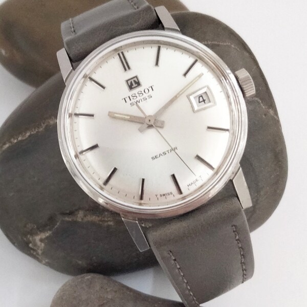 VIDEO* "TISSOT SEASTAR" Swiss Stainless Steel Date Wristwatch 34mm Case Mechanical Movement Unisex Wristwatch Birthday Gift Timepiece