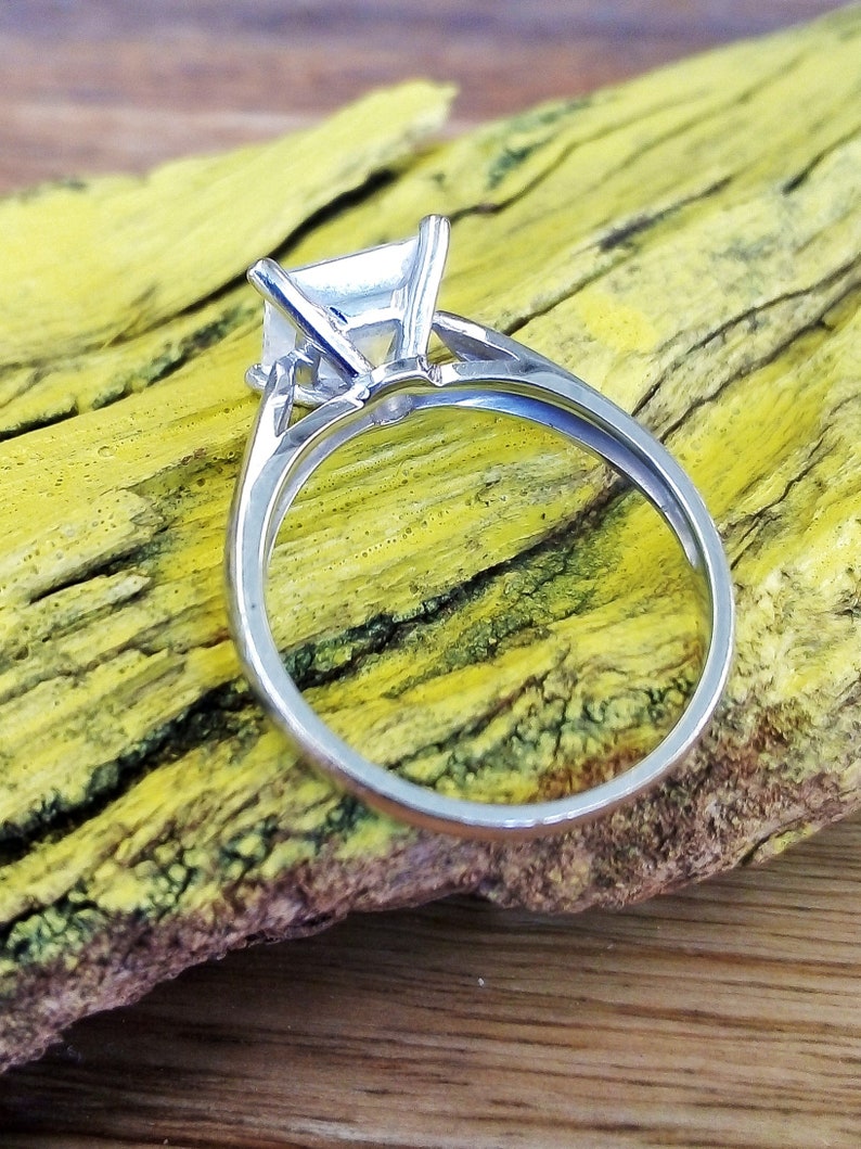 Ladies White Gold 1.5 Carat Manufactured /'Lab Grown/' 1.5 ct Princess Cut Diamond 750 18ct White Gold Ring Jewelery